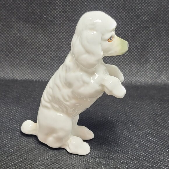 Vintage White Poodle Sitting Begging Bone China Figurine Gift Craft Canada - Picture 4 of 8